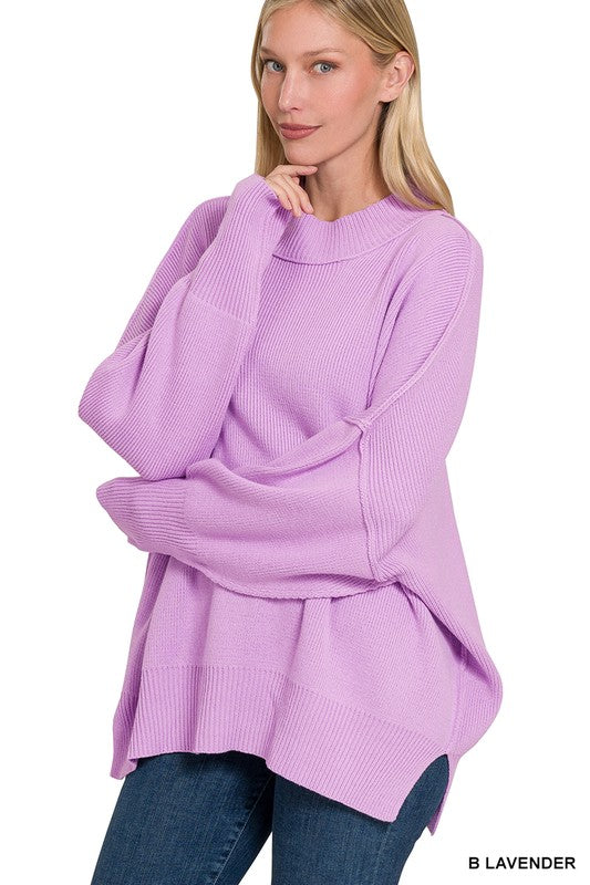 Women's Side Slit Oversized Sweater | Zarnesh