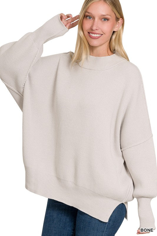 Women's Side Slit Oversized Sweater | Zarnesh