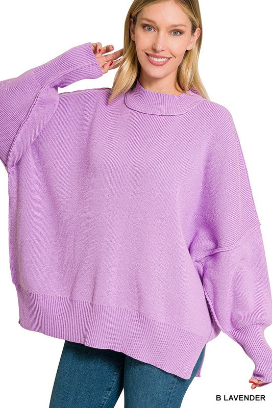 Women's Side Slit Oversized Sweater | Zarnesh