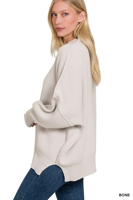 Women's Side Slit Oversized Sweater | Zarnesh