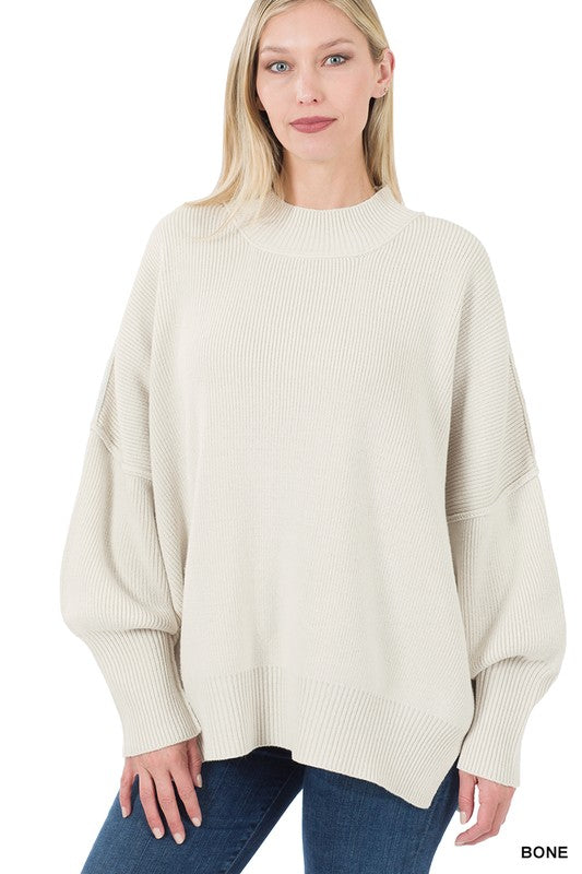 Women's Side Slit Oversized Sweater | Zarnesh