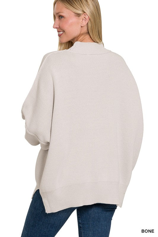 Women's Side Slit Oversized Sweater | Zarnesh