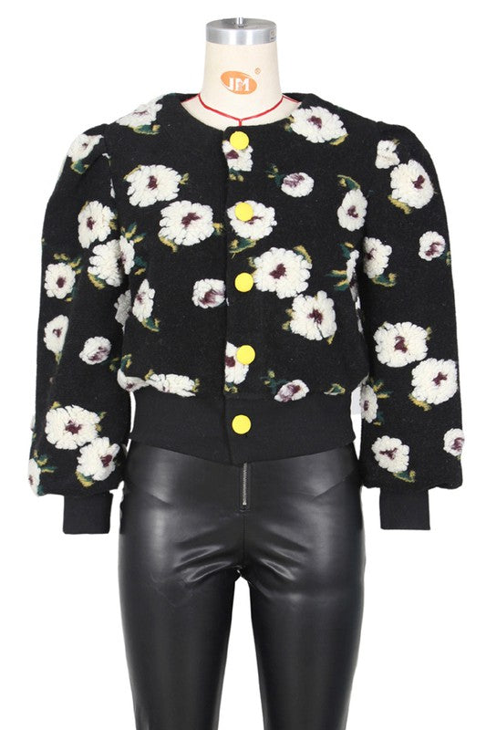 Women 3D Flower Sexy Fashion Outerwear Jacket | Zarnesh