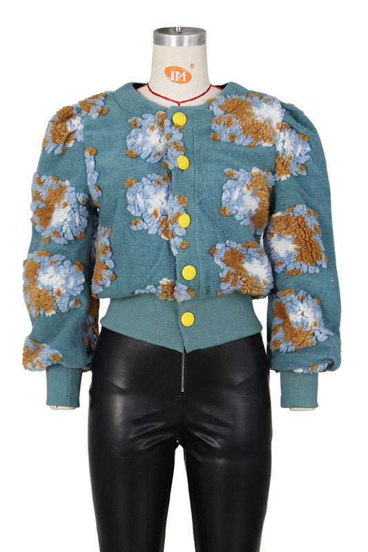 Women 3D Flower Sexy Fashion Outerwear Jacket | Zarnesh