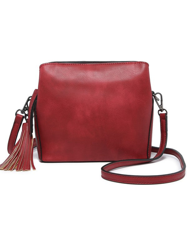 Women Small Crossbody Bag with Guitar Strap and Triple Pockets | Zarnesh