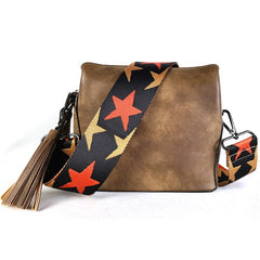 Women Small Crossbody Bag with Guitar Strap and Triple Pockets | Zarnesh