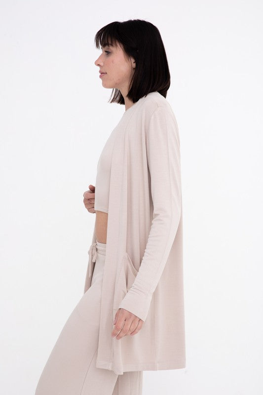 Women Lounge Open-Front Terry Cardigan | Zarnesh