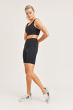 Women Bronze Tactel Lycra High Impact Biker Side Pocket Shorts Zarnesh