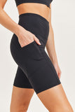 Women Bronze Tactel Lycra High Impact Biker Side Pocket Shorts Zarnesh