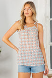 Women Paisley Textured Spaghetti Tie With Bead Detailed Top Zarnesh