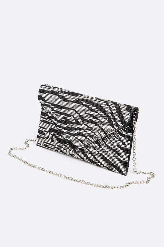 Women Rhinestone Animal Print Convertible Clutch | Zarnesh