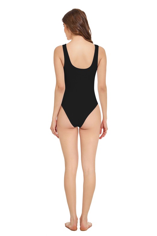 Women Seamless Sleeveless Scoop Neckline Ribbed Bodysuit Zarnesh