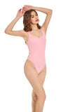 Women Seamless Sleeveless Scoop Neckline Ribbed Bodysuit Zarnesh