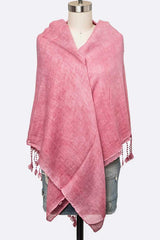 Women Fringe Laced Viscose Shawl Scarf | Zarnesh