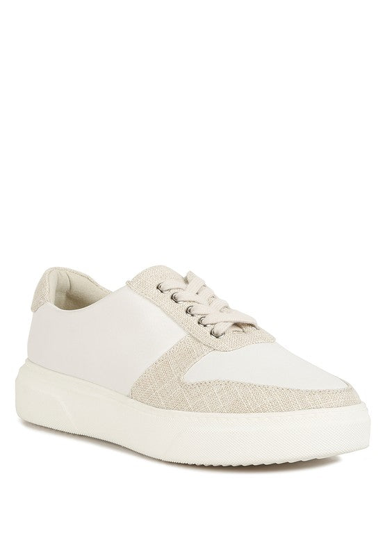  Women's Kjaer Dual Tone Leather Sneakers | Zarnesh