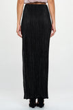 Women Plisse Maxi Skirt with Slit | Zarnesh