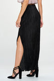 Women Plisse Maxi Skirt with Slit | Zarnesh