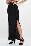 Women Plisse Maxi Skirt with Slit | Zarnesh