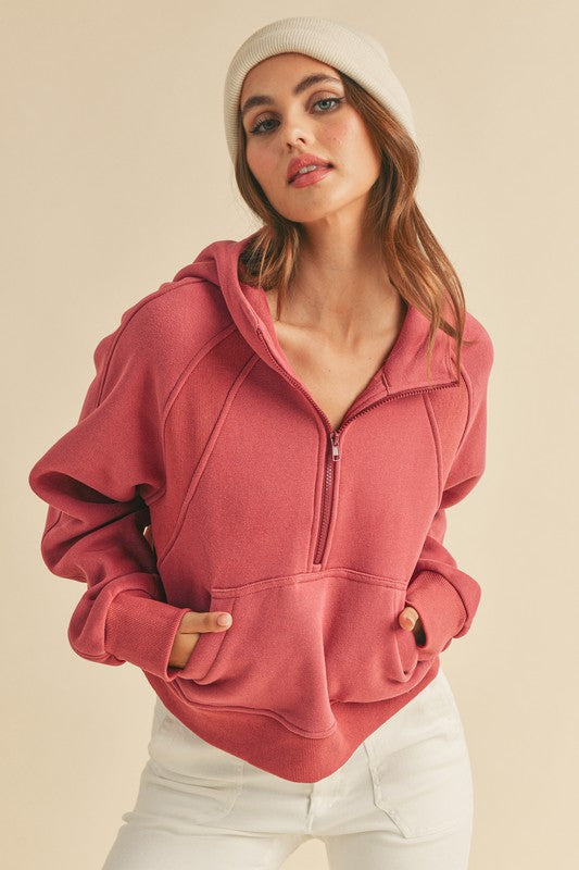 Women Drea Half Zip Hoodie | Zarnesh