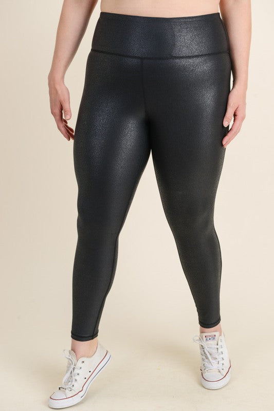 Women Plus Curvy OG Foil High Waist Leggings | Zarnesh