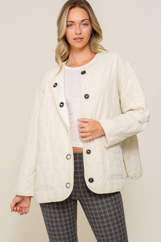 Women Quilted Puffer Jacket with Pockets | Zarnesh