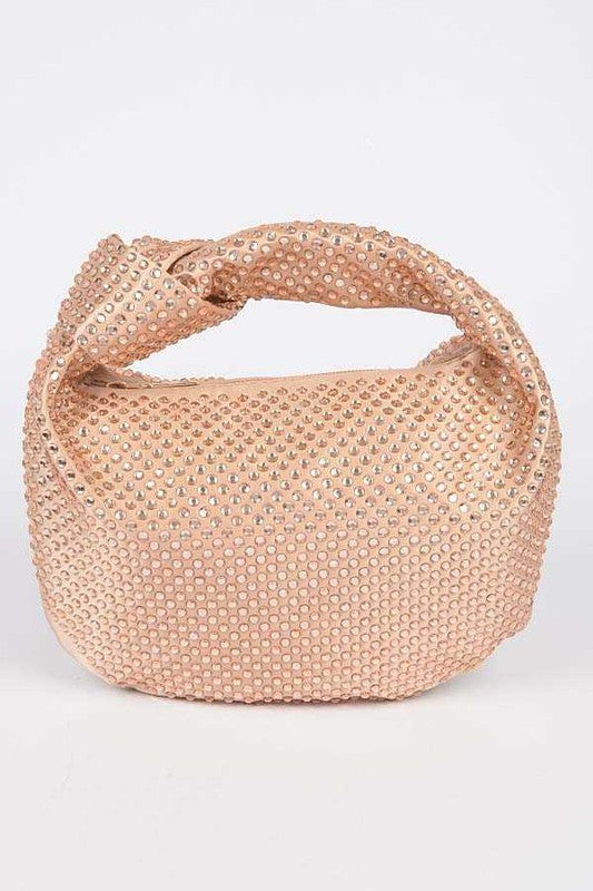 Women Tonal Studded Knotted Soft Clutch | Zarnesh