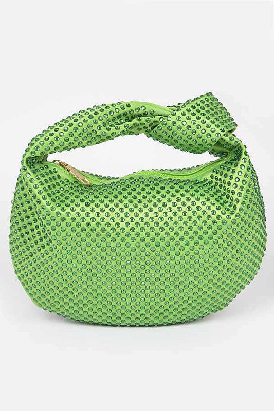 Women Tonal Studded Knotted Soft Clutch | Zarnesh