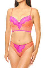 Women Contrast Lace Bra Set Zarnesh