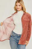 Women Corduroy Reversible Button Down Jacket | Zarnesh