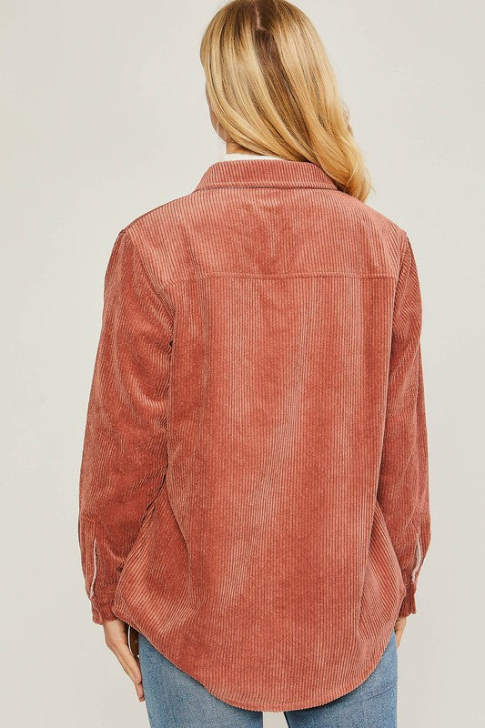 Corduroy Reversible Button Down Jacket | Zarnesh

