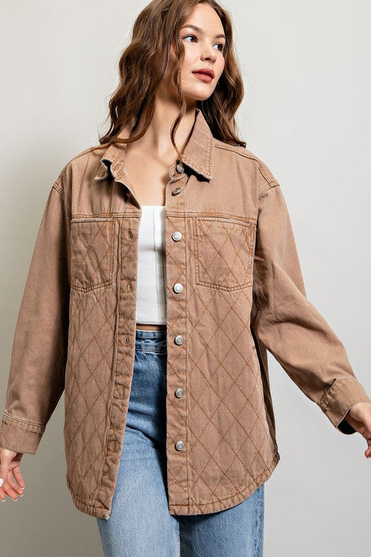 Women Quilted Button Down Jacket | Zarnesh