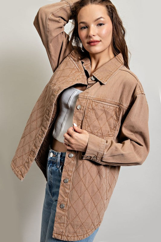 Women Quilted Button Down Jacket | Zarnesh