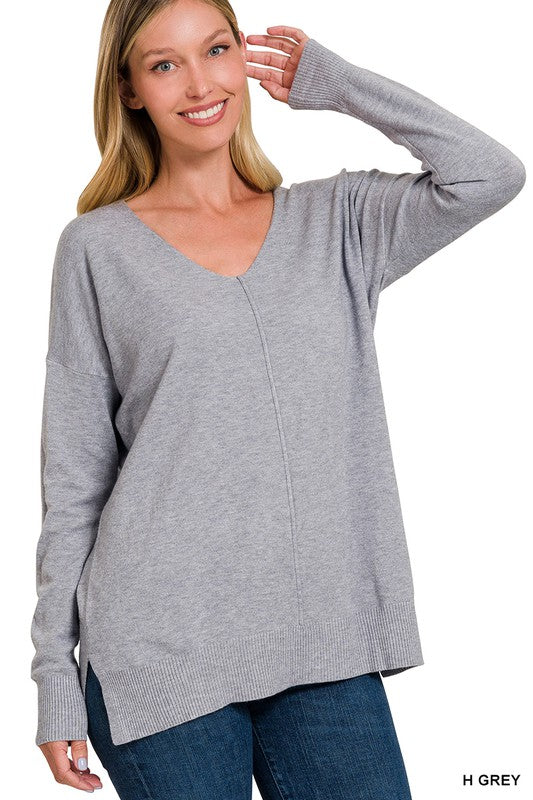 Women's Garment Dyed Front Seam Sweater | Zarnesh