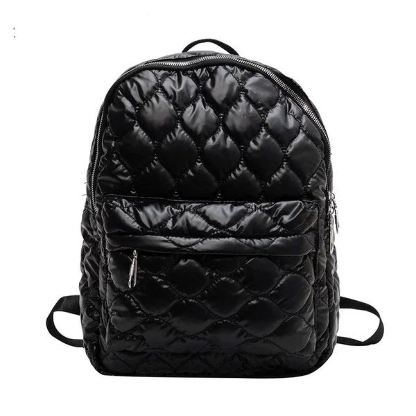 Jade Metallic Puffer Backpack Shoulder Bag Gender Neutral Men's Backpack | Zarnesh