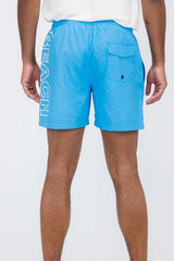 Men's Solid Lined Beach Swim Text Swim Shorts | Zarnesh