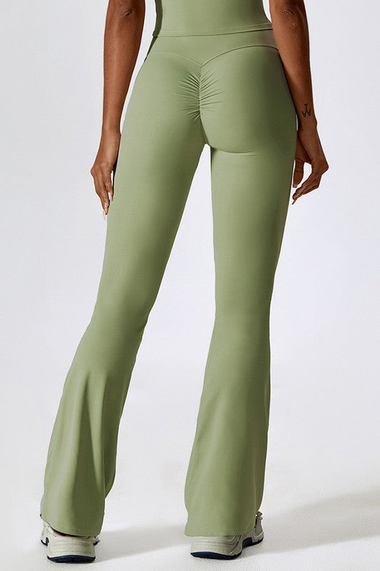 Women High Rise Waist Stretch Flared Design Skinny Fit Pants Zarnesh