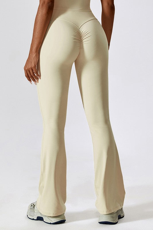 Women High Rise Waist Stretch Flared Design Skinny Fit Pants Zarnesh