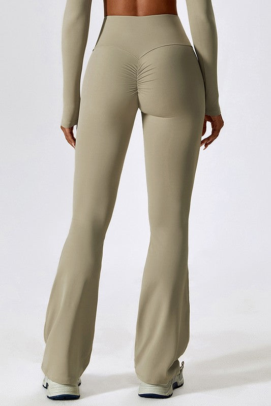 Women High Rise Waist Stretch Flared Design Skinny Fit Pants Zarnesh