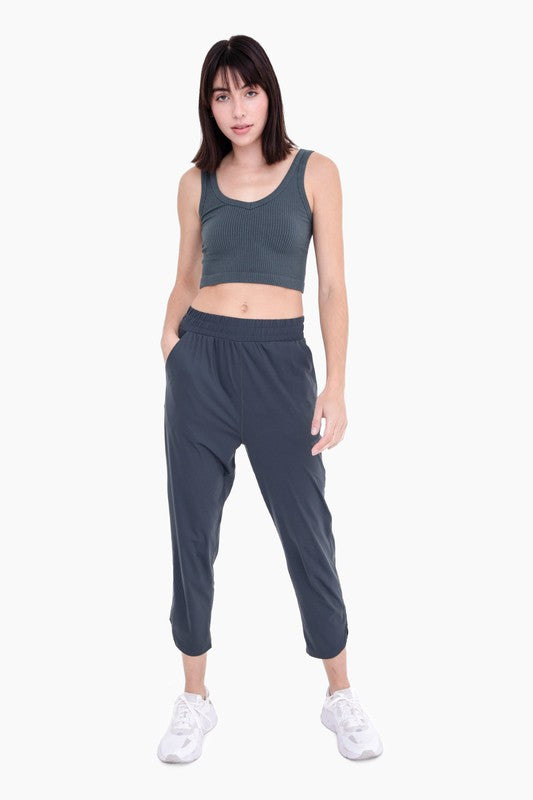 Women Athleisure Joggers with Curved Notch Hem | Zarnesh