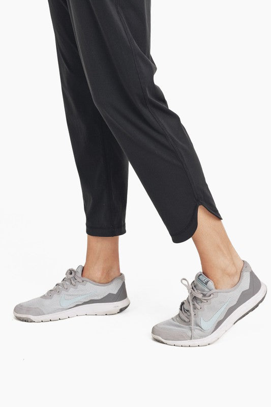 Women Athleisure Joggers with Curved Notch Hem | Zarnesh