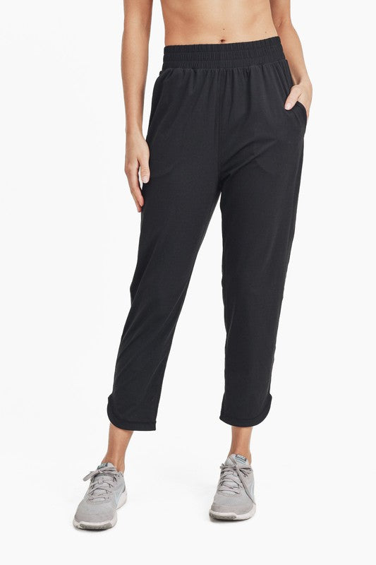 Women Athleisure Joggers with Curved Notch Hem | Zarnesh