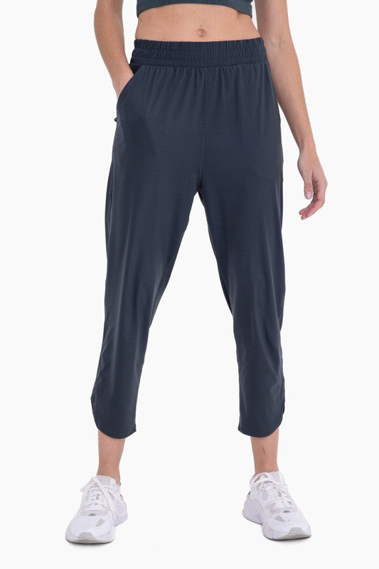 Women Athleisure Joggers with Curved Notch Hem | Zarnesh