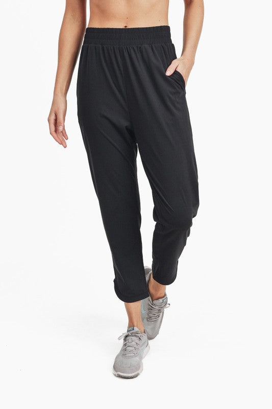 Women Athleisure Joggers with Curved Notch Hem | Zarnesh