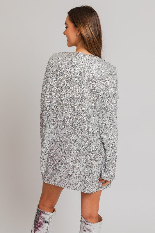 Women’s Long Sleeve Sequin Mini Dress | Zarnesh