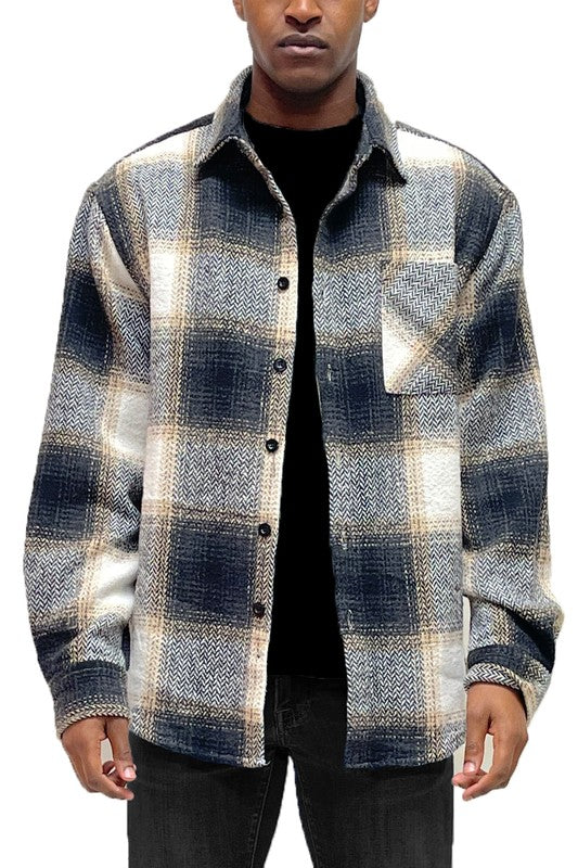 Men Flannel Shirt Jacket Shacket | Zarnesh