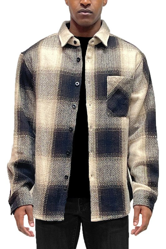 Men Flannel Shirt Jacket Shacket | Zarnesh