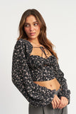 Women Tie Front Floral Blouse | Zarnesh