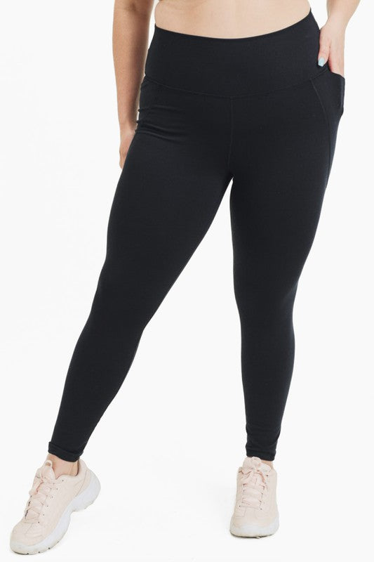 Women Plus Curvy Tapered Band Essential High Waist Leggings | Zarnesh