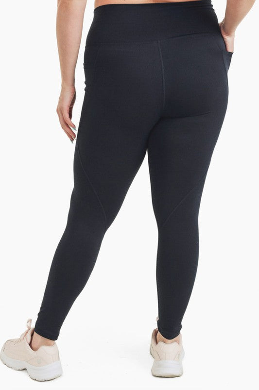 Women Plus Curvy Tapered Band Essential High Waist Leggings | Zarnesh