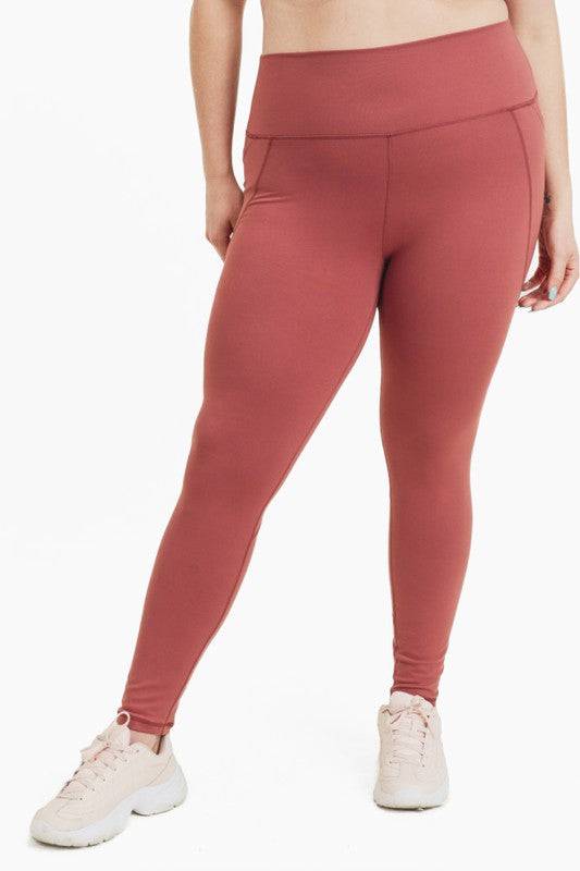 Women Plus Curvy Tapered Band Essential High Waist Leggings | Zarnesh